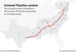 Colonial Pipeline System Map