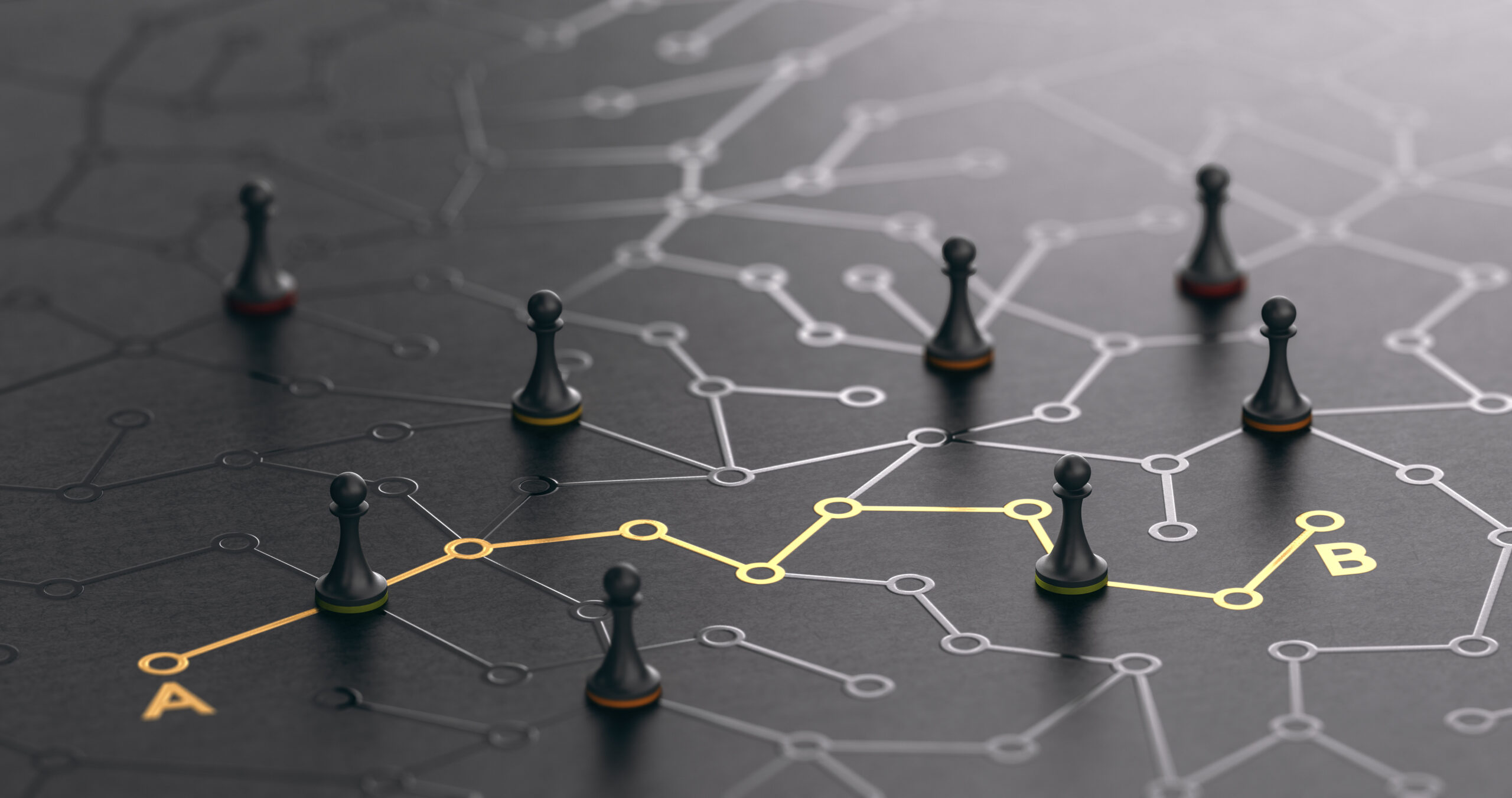 3D illustration of a conceptual maze